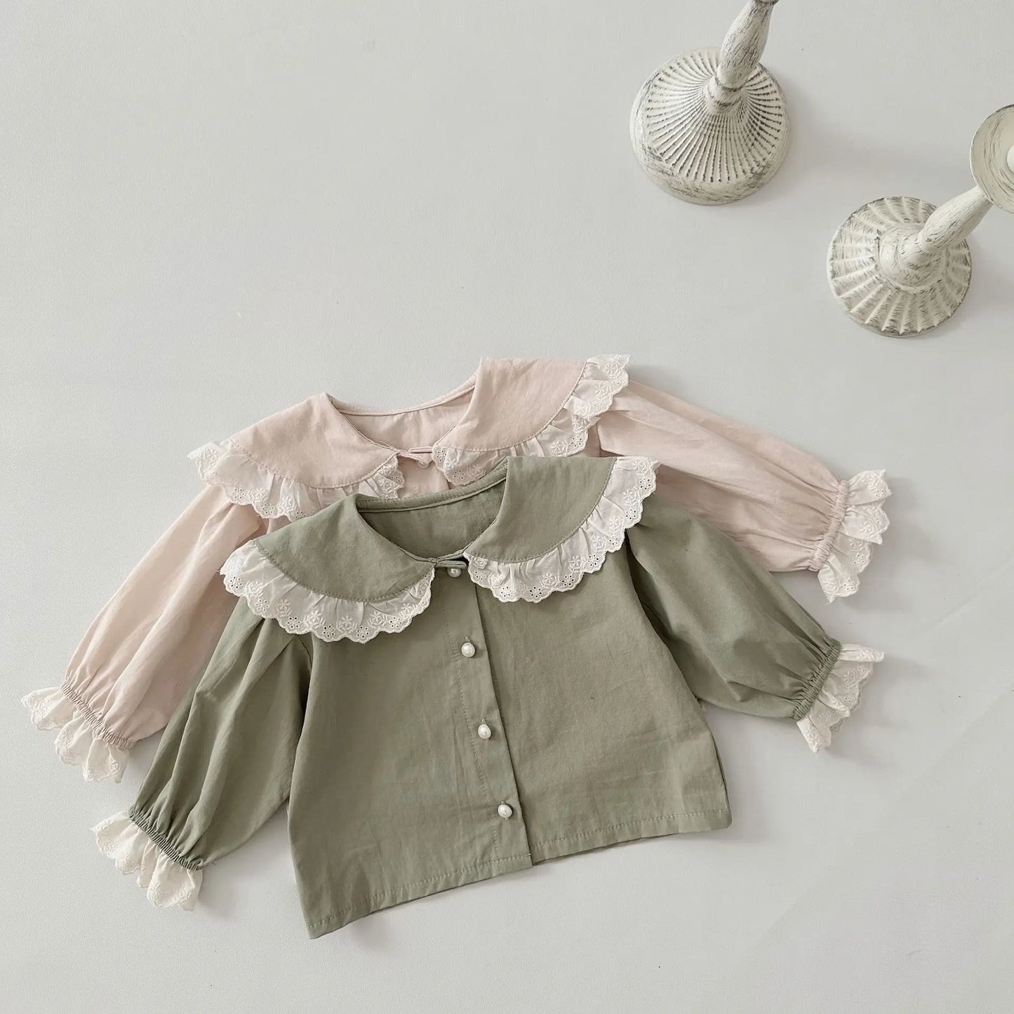 Ernestina Lapel Long Sleeves Infant Cotton Top