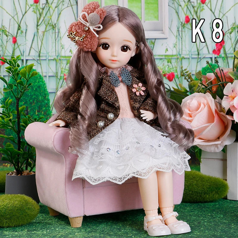 Fashion Cute 1/6 BJD Doll Full Set 30cm Princess Doll Ball Jointed Doll Girl Toy Gift Dolls for Girls Toys for Girls