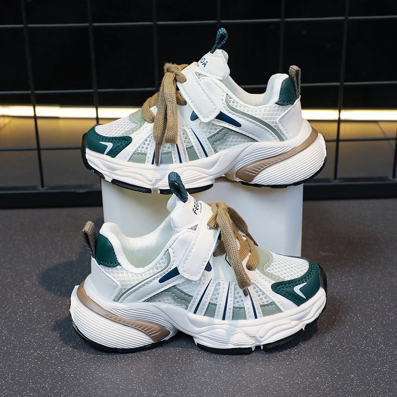 Girl's Color Block Mesh Breathable Chunky Shoes Comfy  Sneakers