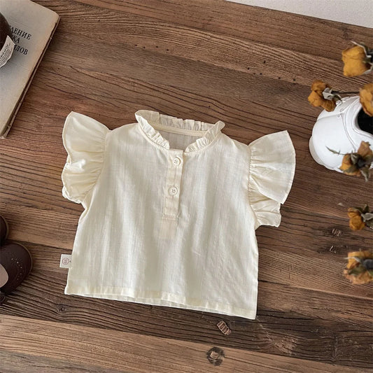 Daniela Ruffles Lace Collar Sleeveless Tops