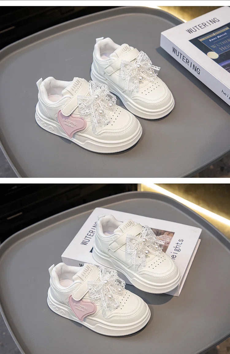 4 To 12 Years Autumn Children Shoes Girls Sneaker 2026 PU Leather Flat Shoes Kids Casual Sneaker Comfortable Cute Girls Shoes