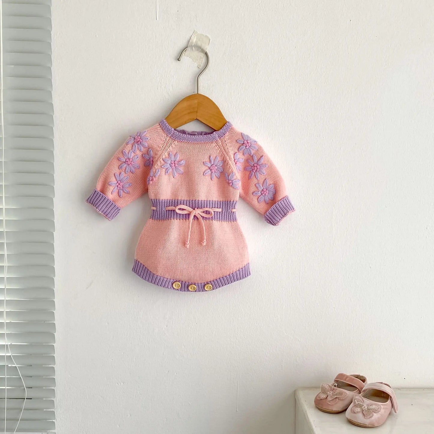 Floral Long Sleeve Knitted Bodysuit