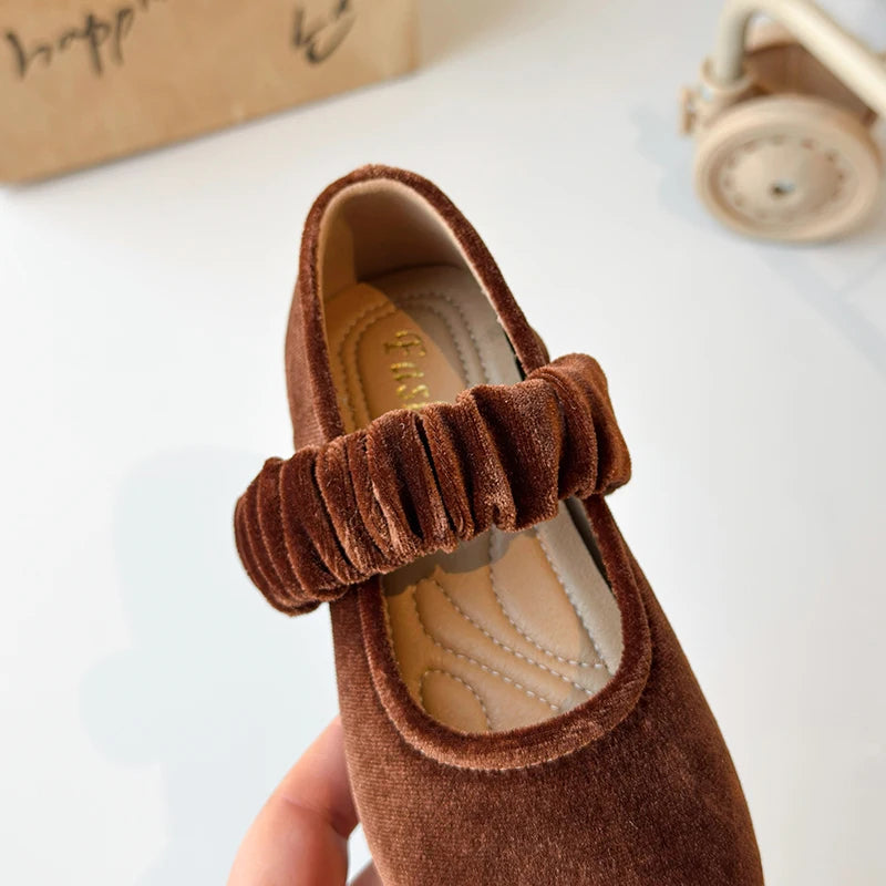 Spring Girl's Casual Shoes Round Toe Shallow Hook-loop Chic Kid's Flat Shoe Solid Colors Anti-slip Daily Comfy Children Shoe