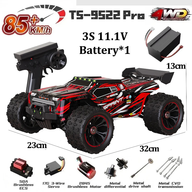 Professional Racing Car 85 Km/h 4WD Brushless Remote Control