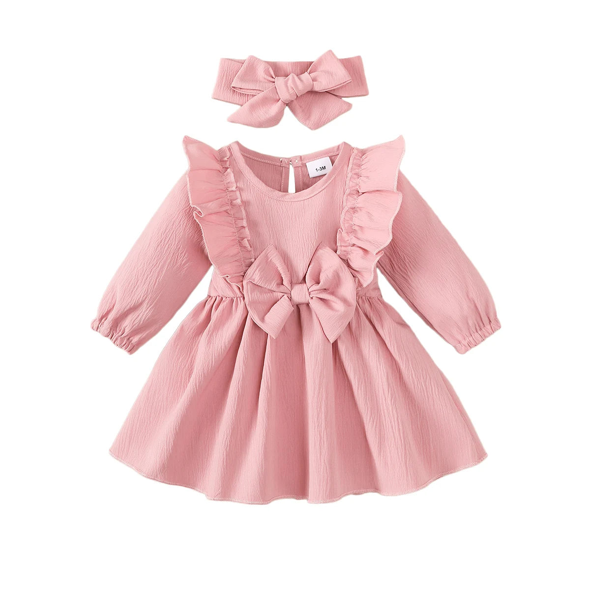 Della Christmas Dresses for Baby Girls - Long Sleeved with Bow
