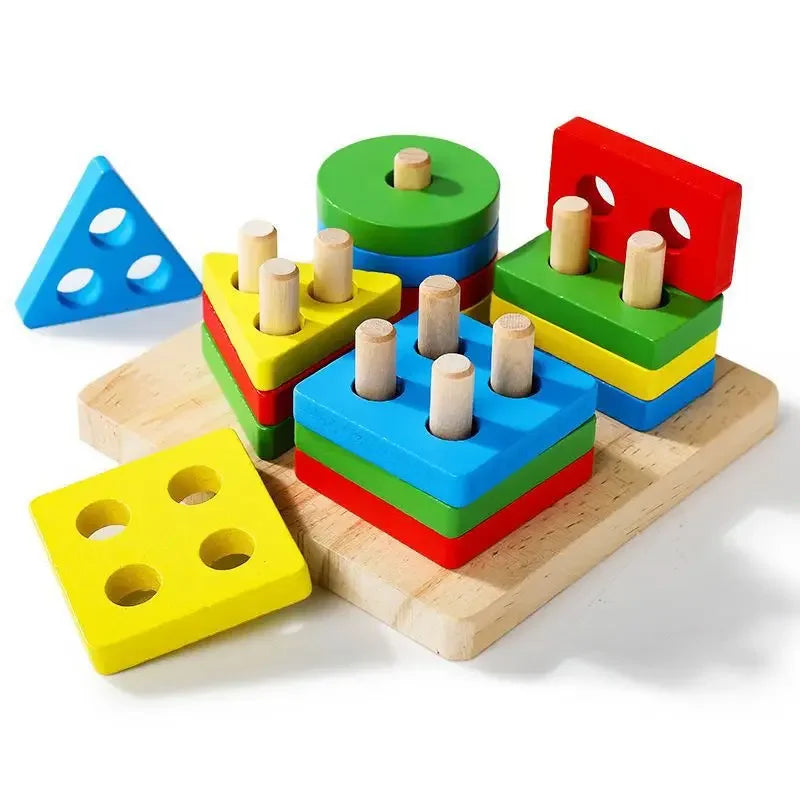 Montessori Wooden Sorting Stacking Toys for Toddlers