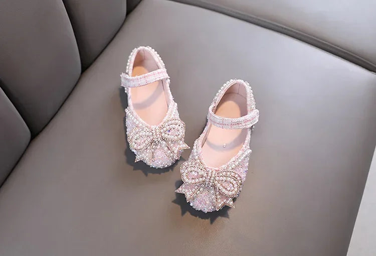 Kids Girls Sandals Fashion Sequins Rhinestone Bow Girls Princess Baby Girl Shoes