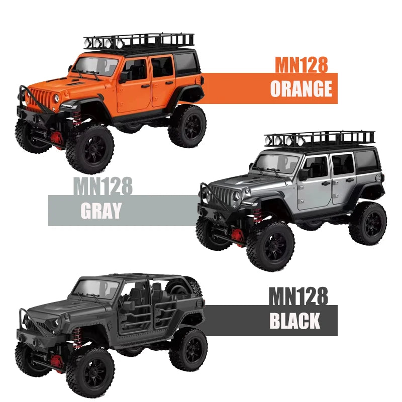 MN128 1/12 RC Car 4WD Jeep Model 2.4G Remote Control LED Light 4X4 Off Road