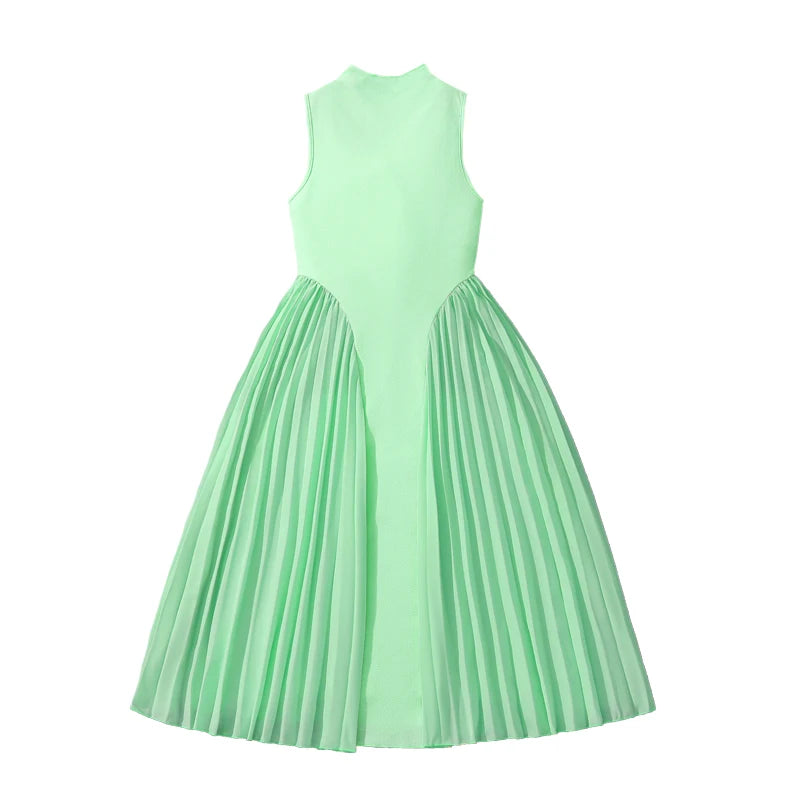 Kaia Beige Sleeveless A-Line Dress for Girls 8-12 Years