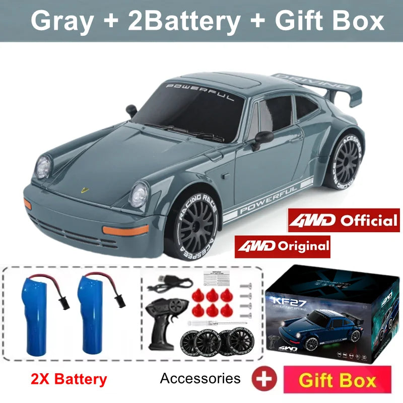 4WD Drift Racing RC Car with LED Light High Speed 2.4G Radio Remote Control 4x4 Race Sports Cars for Kids Toy Gift
