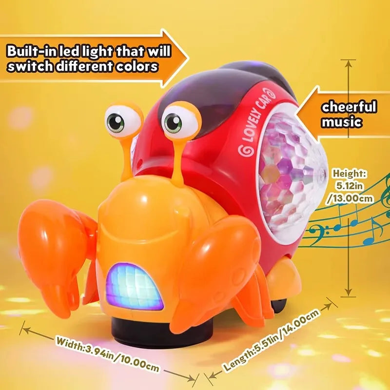 Luminous Snail Toy,Baby Electric Snail Toy, Musical Crawling Toys