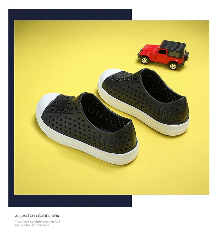 2024 New Kids Shoes Summer Breathable Quick-Drying Water Shoes with Drainage Holes Boys Girls Sandals 24-34