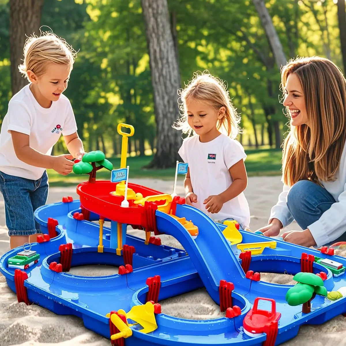 VATOS Summer Outdoor Kids Water Table 2-Tier Toddlers Water Table