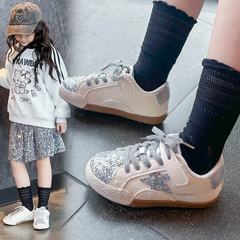 Girls' Shoes 2026 Spring New Casual Versatile Little Girls Star Sneakers Spring and Autumn Children's Sports Kids Shoes