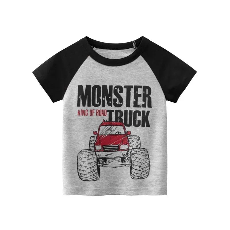 Melvin Cartoon Car Boys O-Neck Cotton Tees - GuGuTon baby store - Baby Fashion - Toddlers Outfits - Babies Outfits - Toddler Clothes - Kids Clothing - Newborn Clothes - Newborn Wear - Kids Wear - Trending Clothes - Trending Outfits - Fall Fashion - Winter Fashion - Girls Clothes - Boys Clothes - Babies Wear - Kids Accessories - KidsWear - Summer Clothes - Summer Fashion - Summer Trend - Falls Sweaters - Tops - Bottom - Jeans - Blouse - Dresses - Newborn Dresses - Toys
