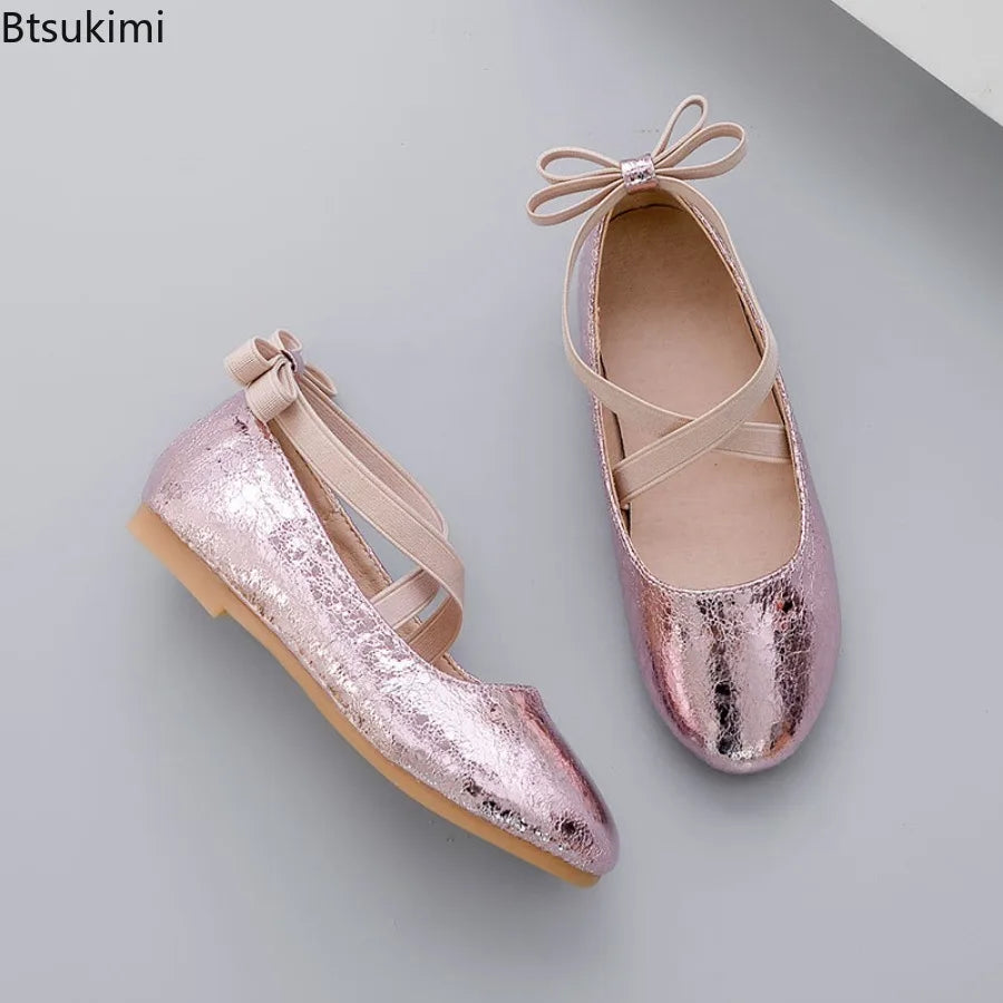 2026 New Girl Shoe Girl Christmas Shoes Party Performance Ballet Flats Slip on Boat Shoes Girl Dress Ballerina Princess Shoes