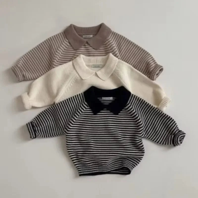 Liam Autumn Thicken Stripe Warm Sweaters