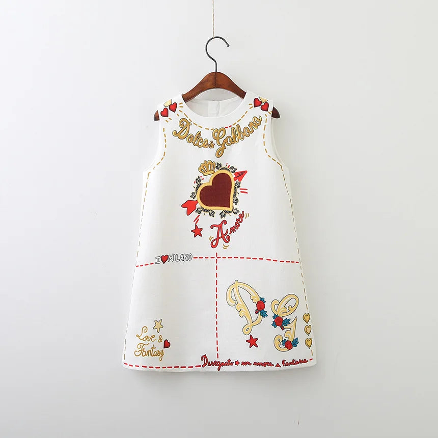 Kids Party Dresses For Girls Printed Evening Princess Girls Dresses