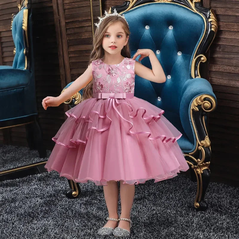 Fashion Prom Flower Girl Dresses Summer Kids Dresses 2-10 Years