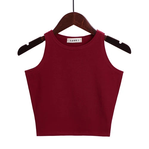 Julia Fashion Women Sexy Cotton Crop Blusas Top Camisole