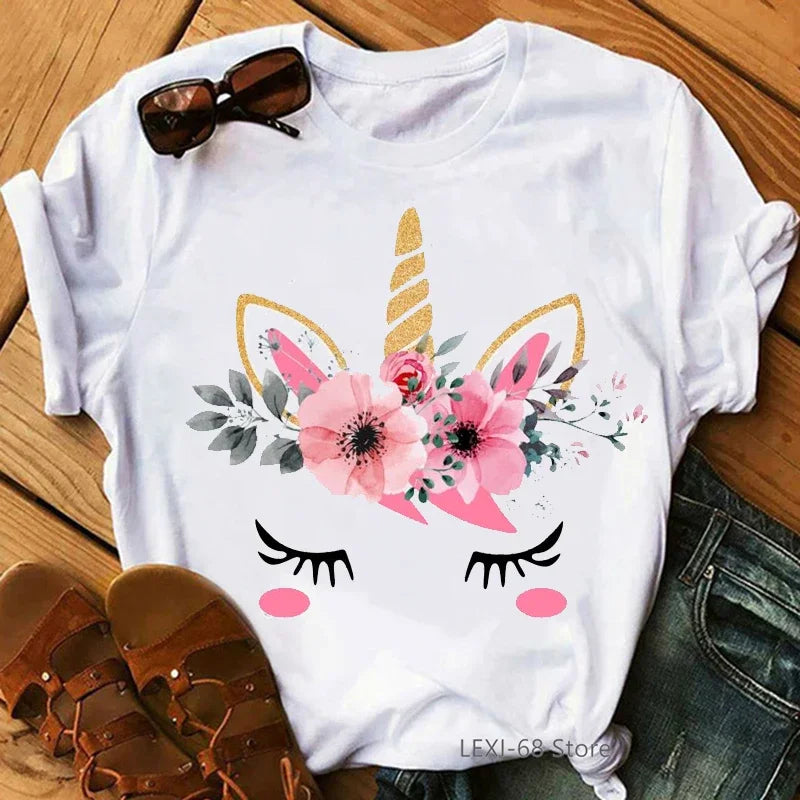 Sophia Women Kawaii Unicorn Girl Graphic Femme Flowers - GuGuTon baby store - Baby Fashion - Toddlers Outfits - Babies Outfits - Toddler Clothes - Kids Clothing - Newborn Clothes - Newborn Wear - Kids Wear - Trending Clothes - Trending Outfits - Fall Fashion - Winter Fashion - Girls Clothes - Boys Clothes - Babies Wear - Kids Accessories - KidsWear - Summer Clothes - Summer Fashion - Summer Trend - Falls Sweaters - Tops - Bottom - Jeans - Blouse - Dresses - Newborn Dresses - Toys