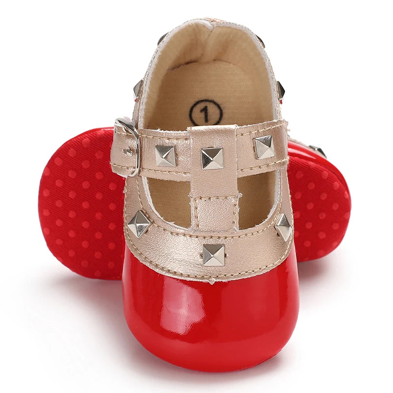 Baby Girl Sandals 2025 Spring and Autumn Korean Edition Versatile Rivet Dancing Princess Single Shoes Fashion Baby Leather Shoes
