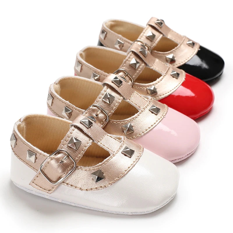 Baby Girl Sandals 2025 Spring and Autumn Korean Edition Versatile Rivet Dancing Princess Single Shoes Fashion Baby Leather Shoes