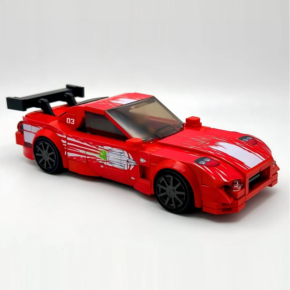 Building Blocks MOC-17 2019 Racing Series Movie RX-7 Supercar City Highway Modular Assembly Toy Children Boy Gift Speed Set
