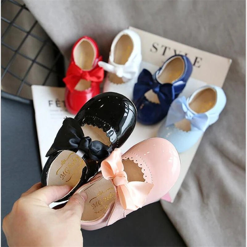Newest Spring Autumn Baby Girls Fashion Patent Leather Flats Shoes