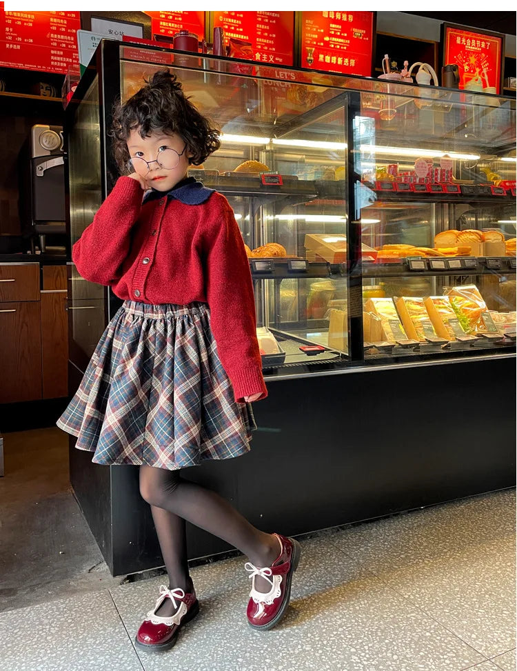 Girl's Princess Shoes Wine Red Black Ruffles Elegant Patent Leather Bowknot Children Flat Shoes 21-35 Toddler Kids Single Shoe