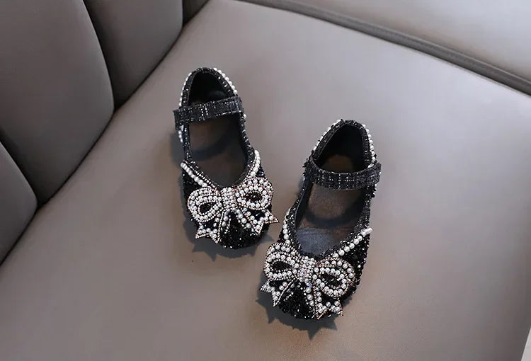 Kids Girls Sandals Fashion Sequins Rhinestone Bow Girls Princess Baby Girl Shoes