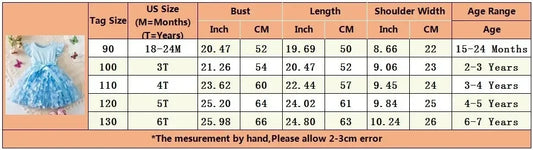 Girls Summer Dress with Butterfly for Ages 2-6