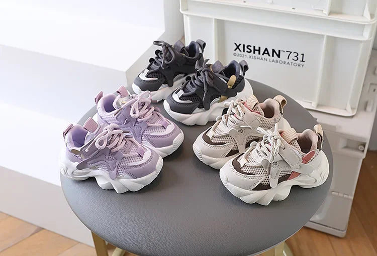 2024 Children's Sneakers Boy Spring Autumn Kids School Basketball Shoes Fashion Girls Causal Walking Shoes Breathable Non-slip