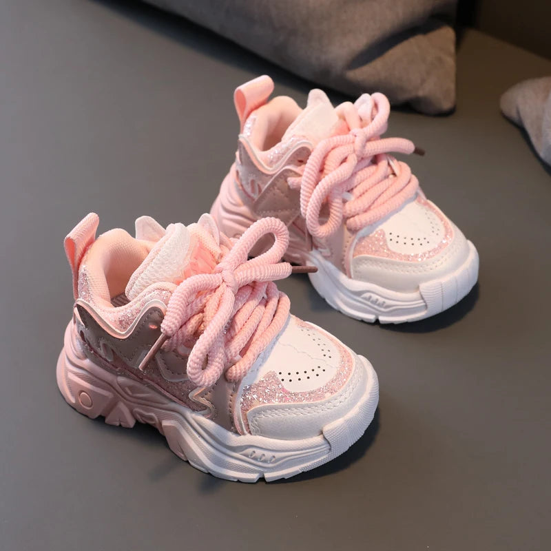 Children's Shoes 2026 New Toddler Girls Sport Shoes Soft Sole Breathable Outdoor Tennis Fashion Kids Sneakers EU21-30