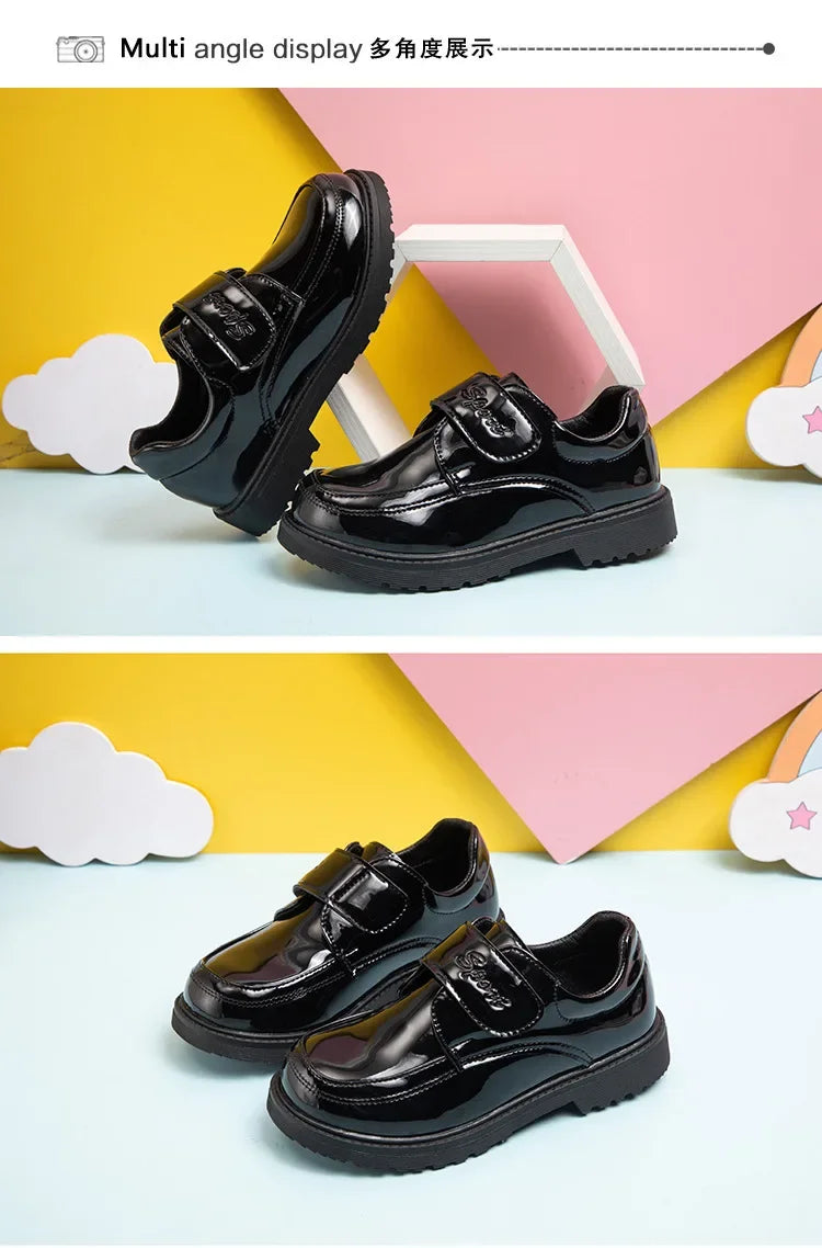 Boys Leather Shoes Spring Autumn Fashion Kids Soft Sole Shoes School Student Performance Flats