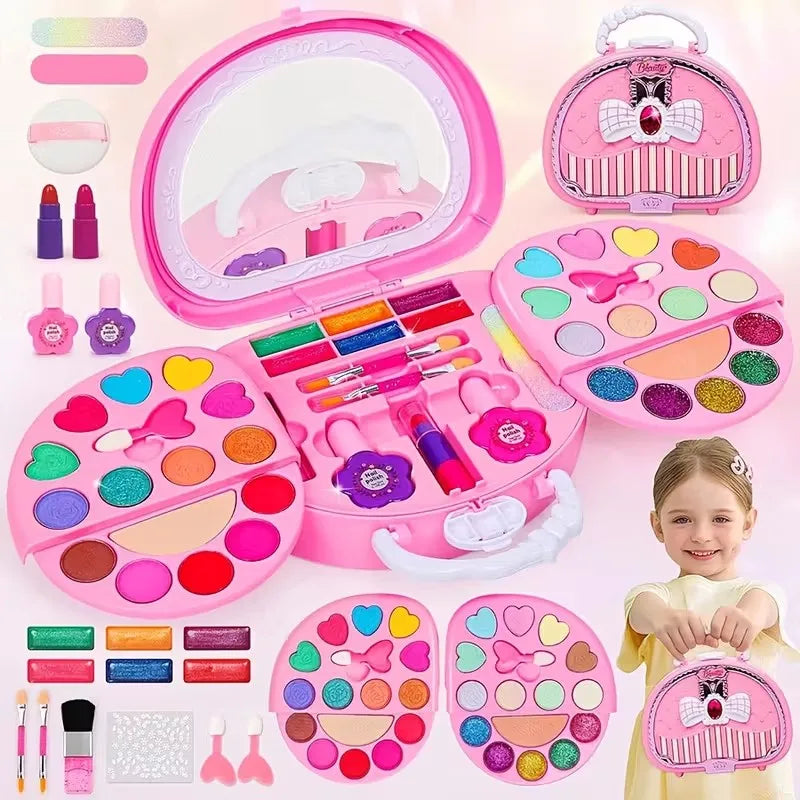1set Colorful Girls' Pretend Makeup Toy Set -Makeup with  Accessories