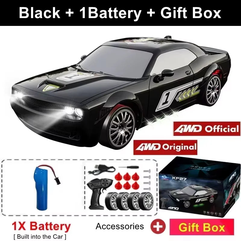 Remote Control RC Drift Car with LED Lights 2.4G Radio 4WD 20KM/H High Speed RTR RC Racing Truck Vehicle Toy Gift for Kid Adult