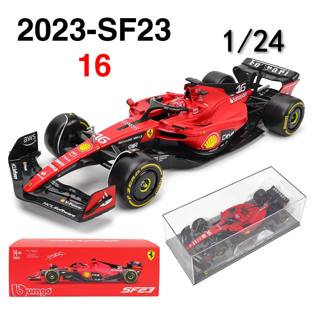 Bburago 1:24 2022~2024 F1 serie various style Red Bull RB19 Gran Premio de Austin SF23 W14 precision model car collection gift