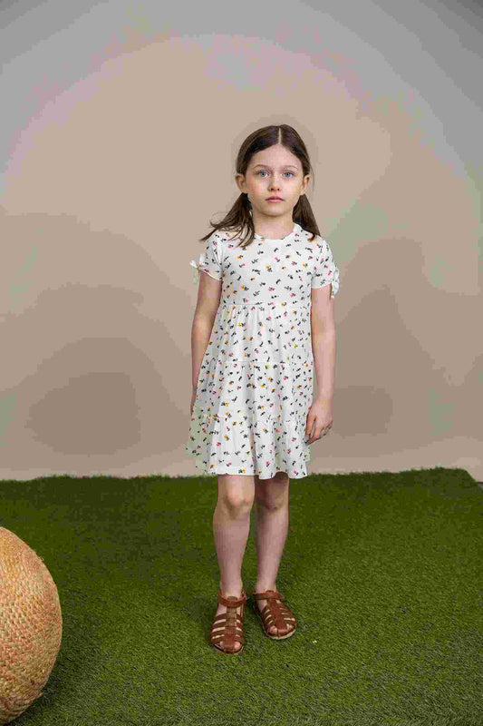 Multi Flower Print Dress