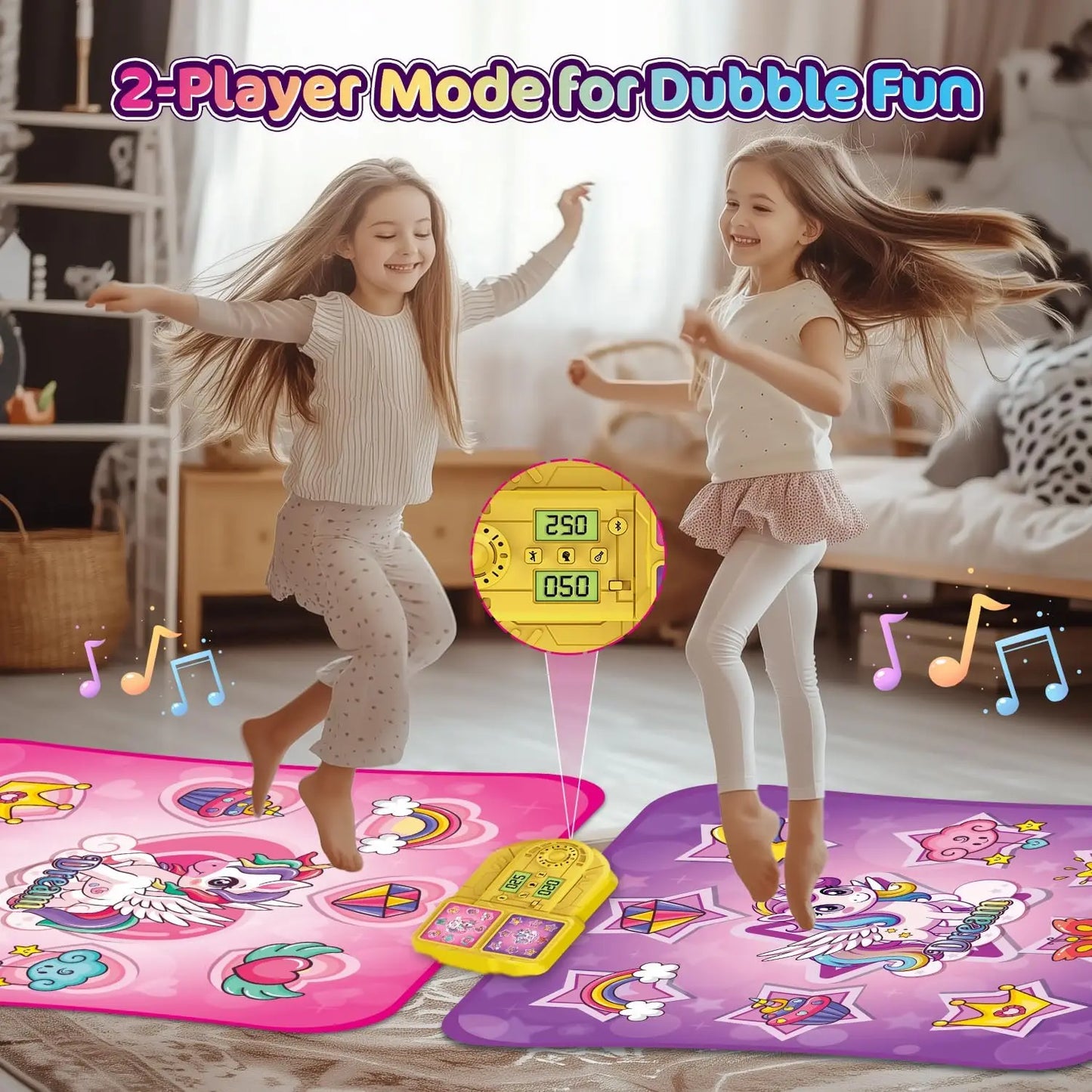 VATOS Unicorn Dance Mat x2 Toys for Girls 9-Level Dancing Game