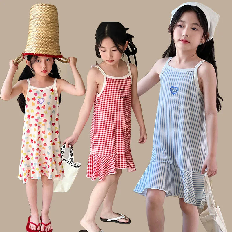 Cute Dress For Kids Girl Summer Dresses Children's Fashion Dress Thin Girls' Halter