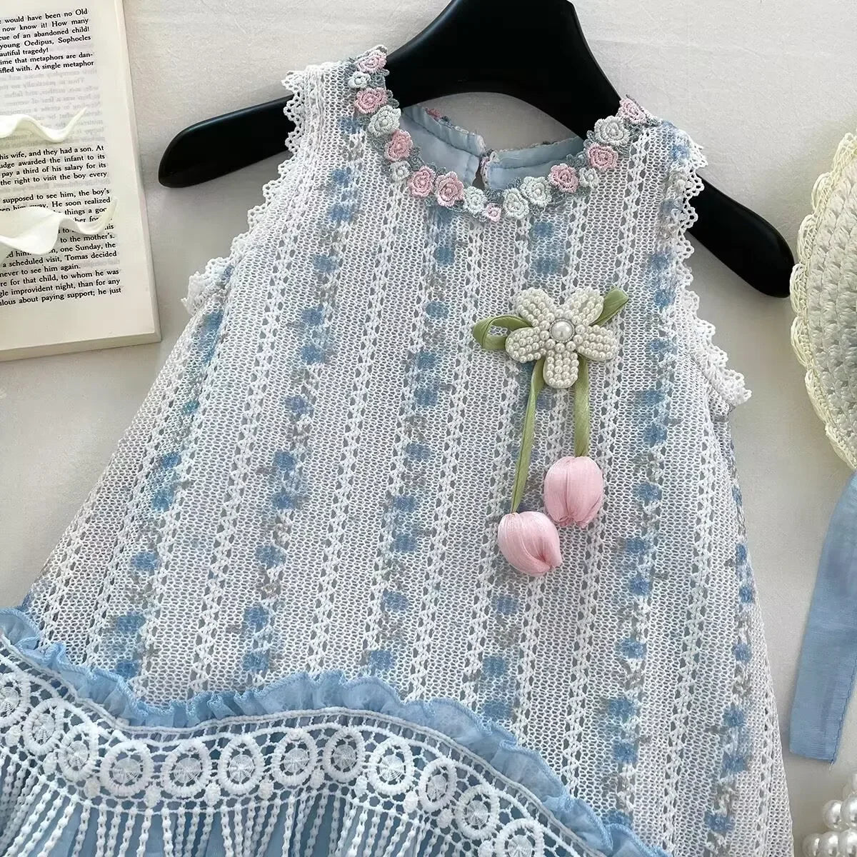 Girls Casual Dresses Enchanted Lace Sundress - Princess Vacation Gown for Girls