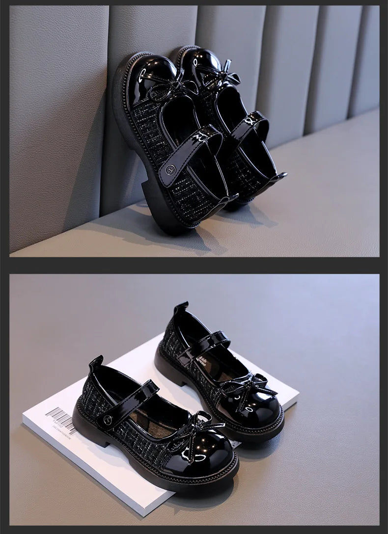 Girls' Spring and Autumn Leather Shoes 2025 Middle aged Children's Baby Soft soled Performance Shoes Children's Princess Shoes