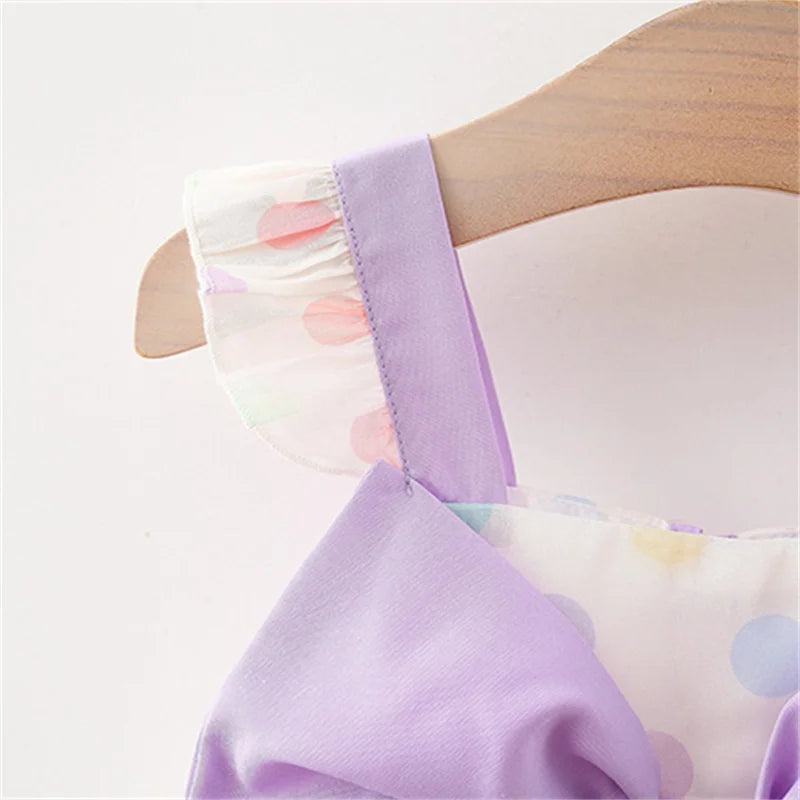 Baby And Girls' Dress Summer New Colorful Spot Girls' Dress