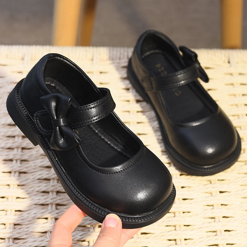 Girls' Shoes, Genuine Leather, Children's Princess Shoes, 2026 Spring and Autumn New Black Performance Shoes, Little Girls' Blac