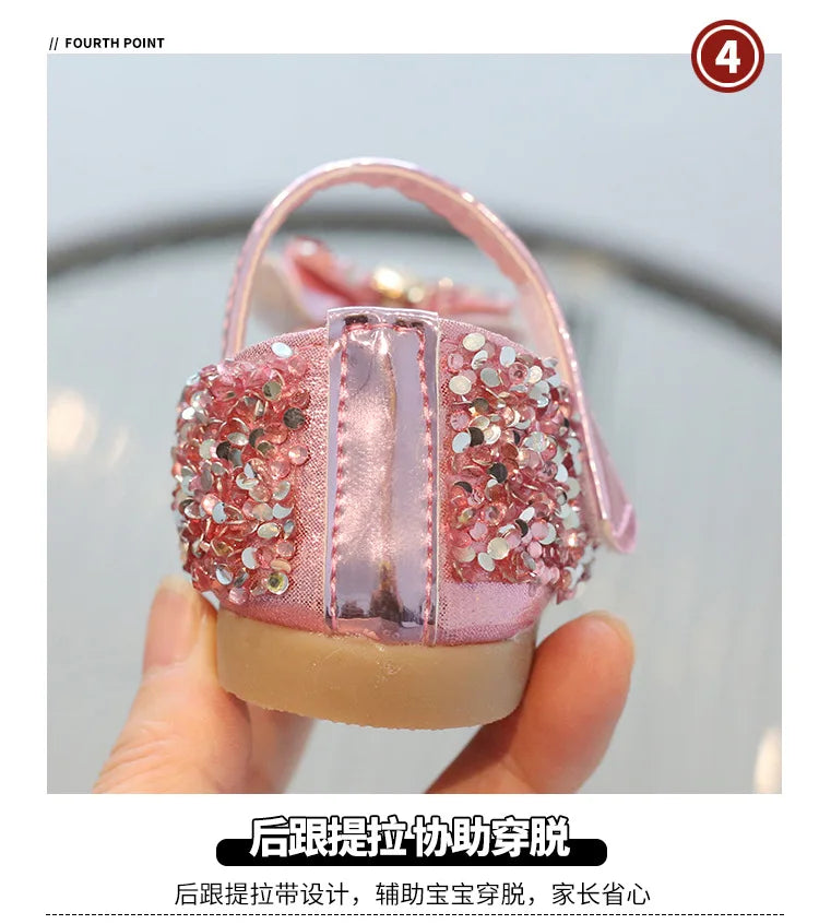 Girls Diamond Princess Shoe2026 Spring Autumn Korean Edition