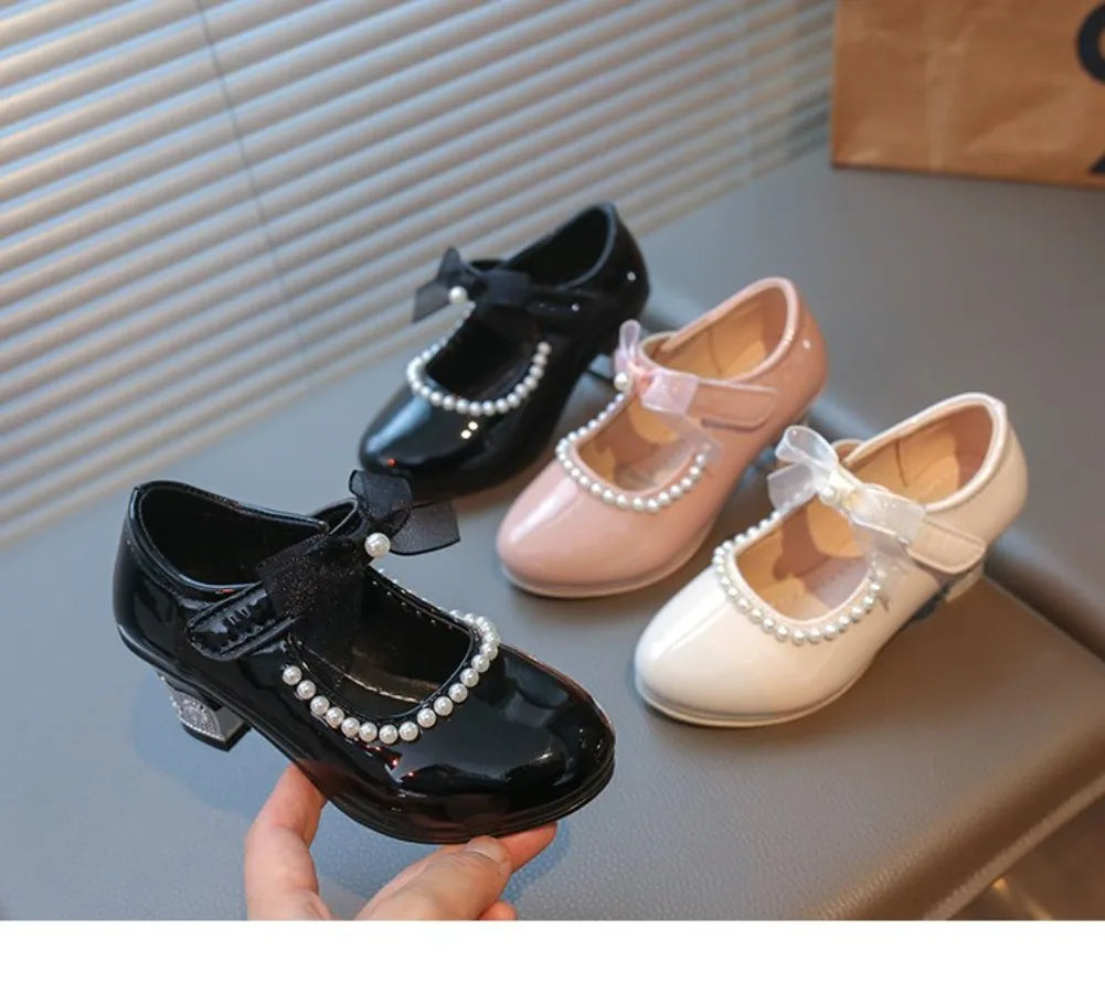 French Girl Heels Spring New Bow Girl Princess Shoes Soft Sole Girl Shoes Performance Shoe Fashion Women Shoes Туфли Для Девочки