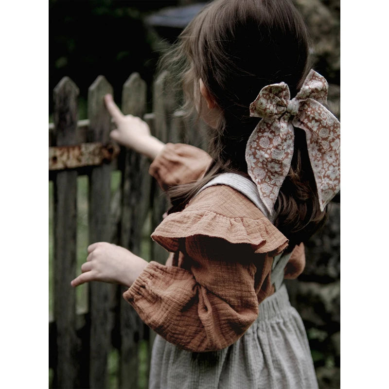 Olivia New Children Vintage Round Neck Ruffle Double Gauze - GuGuTon baby store - Baby Fashion - Toddlers Outfits - Babies Outfits - Toddler Clothes - Kids Clothing - Newborn Clothes - Newborn Wear - Kids Wear - Trending Clothes - Trending Outfits - Fall Fashion - Winter Fashion - Girls Clothes - Boys Clothes - Babies Wear - Kids Accessories - KidsWear - Summer Clothes - Summer Fashion - Summer Trend - Falls Sweaters - Tops - Bottom - Jeans - Blouse - Dresses - Newborn Dresses - Toys