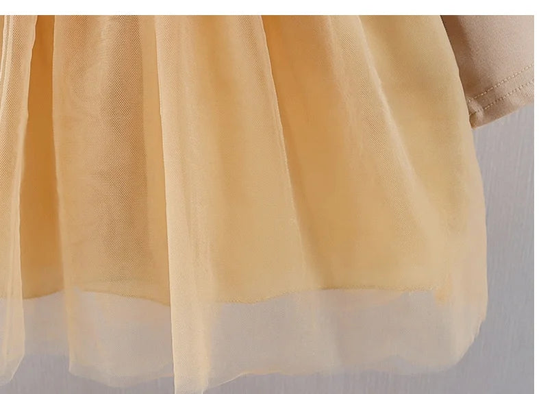 Elegant Baby Girl's Dress Spring Autumn Long Sleeved Princess Style Birthday Party Clothes Sweet Big Bow Lace Children's Dress