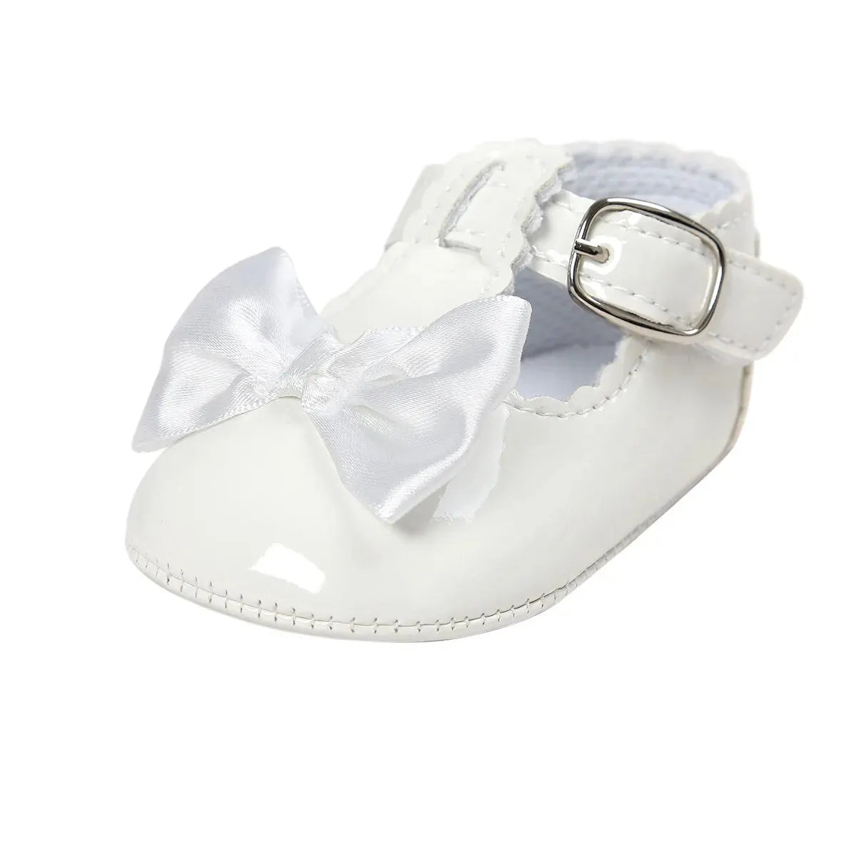 Meckior Baby Girls Shoes Classic Bowknot Rubber Sole Anti-slip PU Girls Dress Shoes
